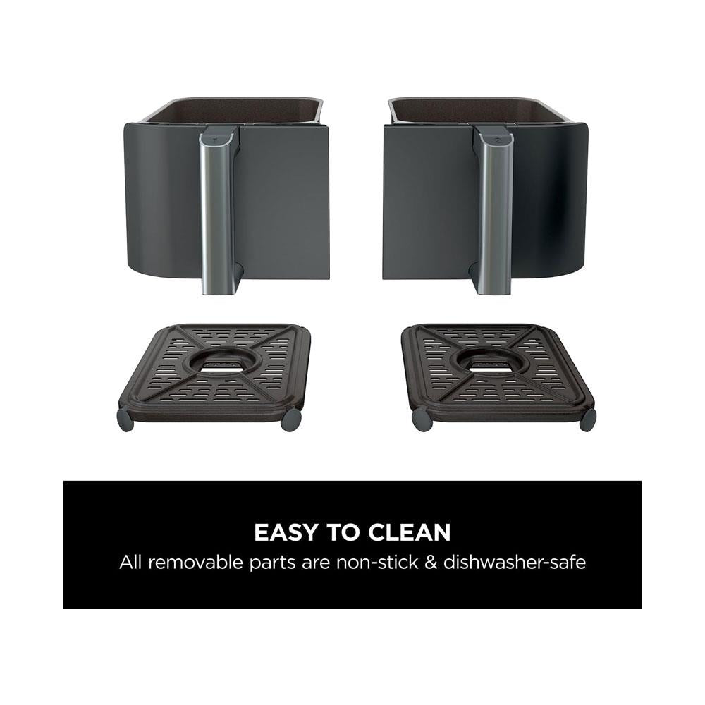 Ninja Foodi MAX Dual Zone Air Fryer Max Crisp Roast Bake Reheat And Dehydrate 2470W 9.5 Litres - Black