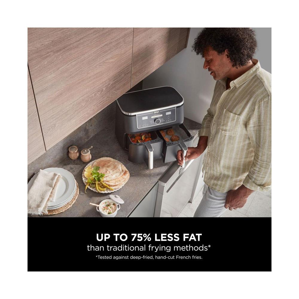 Ninja Foodi MAX Dual Zone Air Fryer Max Crisp Roast Bake Reheat And Dehydrate 2470W 9.5 Litres - Black