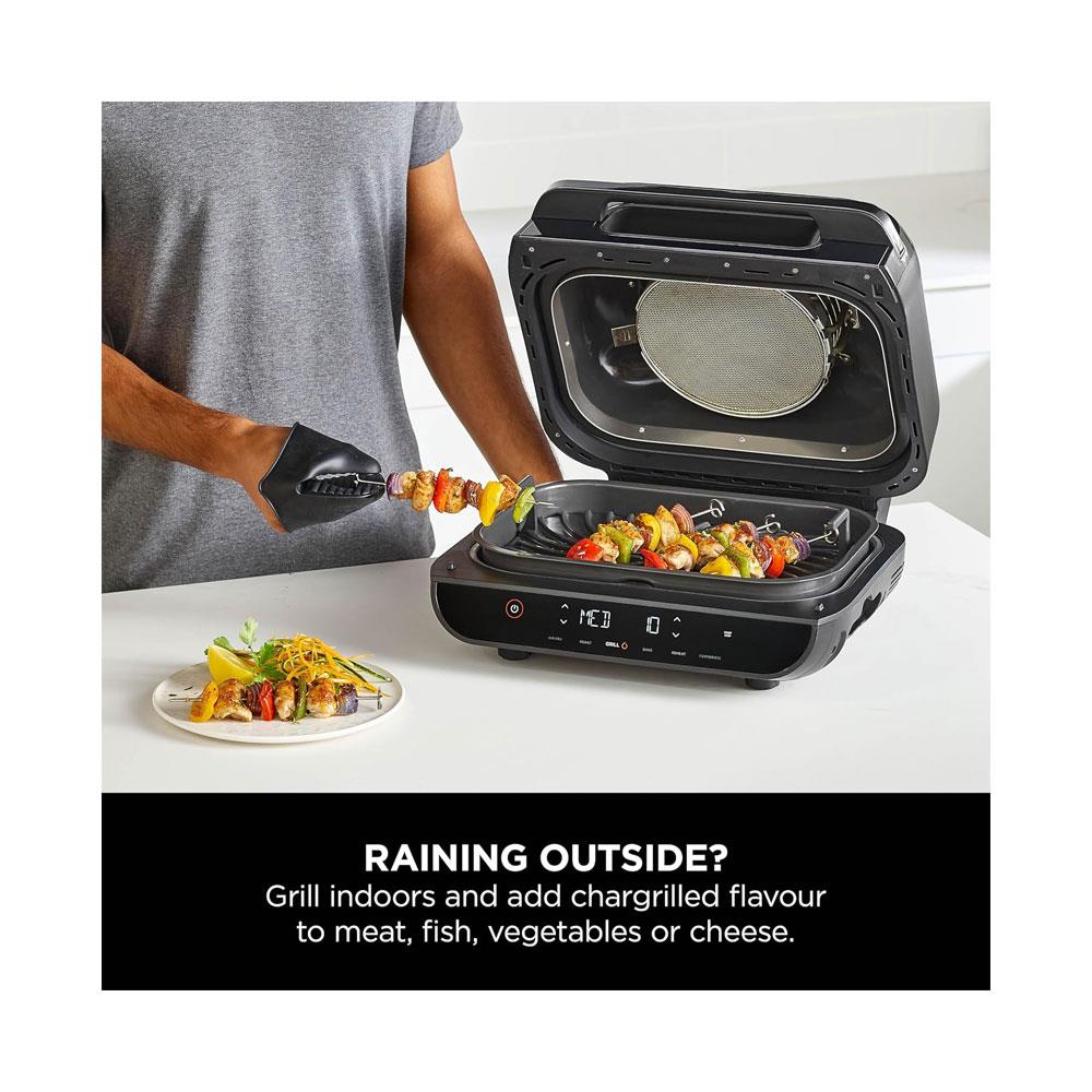 Ninja Foodi MAX Health Grill & Air Fryer Roast Reheat Bake And Dehydrate 2460W 3.8 Litres - Grey And Silver