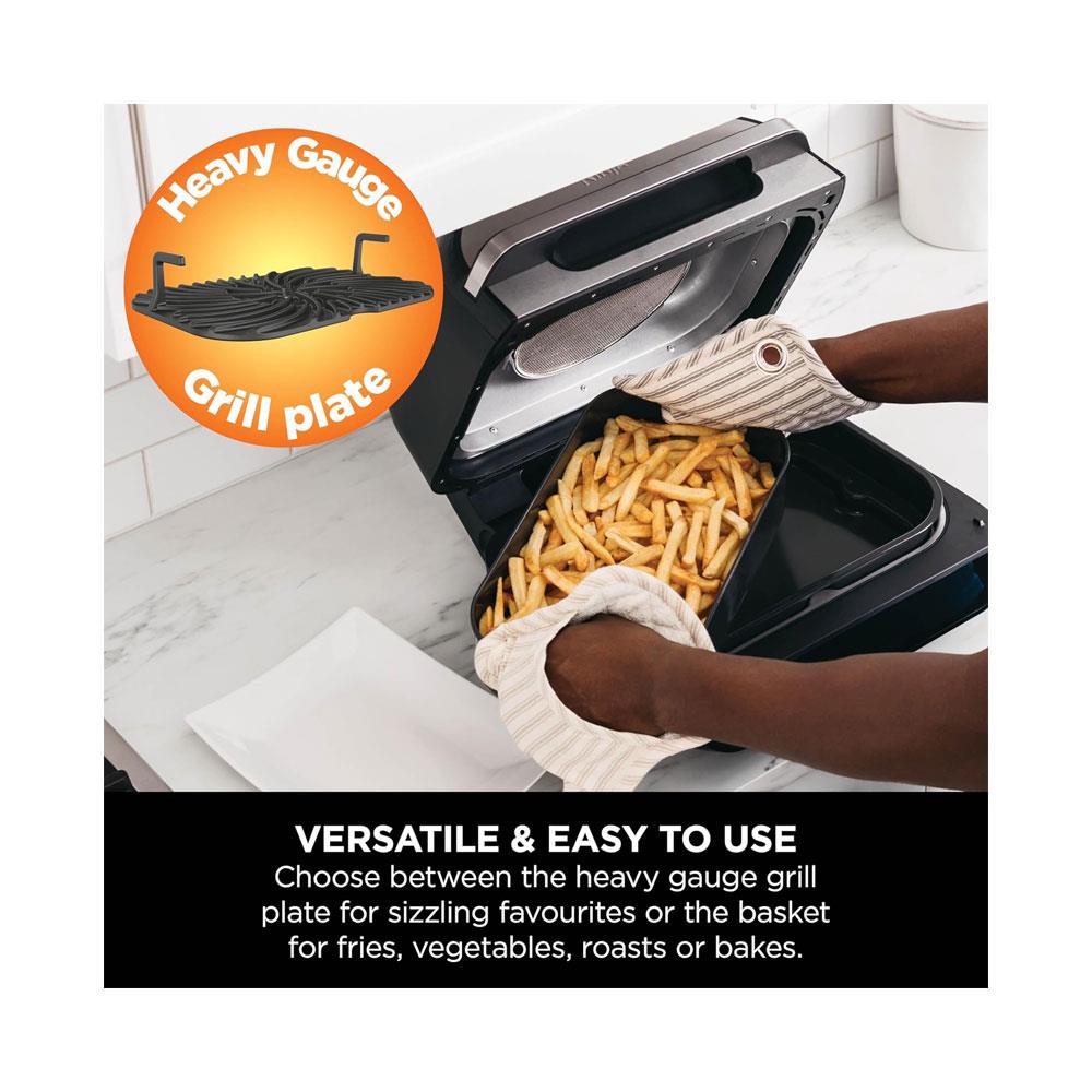 Ninja Foodi MAX Health Grill & Air Fryer Roast Reheat Bake And Dehydrate 2460W 3.8 Litres - Grey And Silver