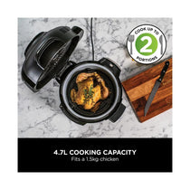 Ninja Foodi Mini 6-In-1 Multi Cooker With 6 Cooking Functions Stainless Steel 1460W 4.7 Litres - Black
