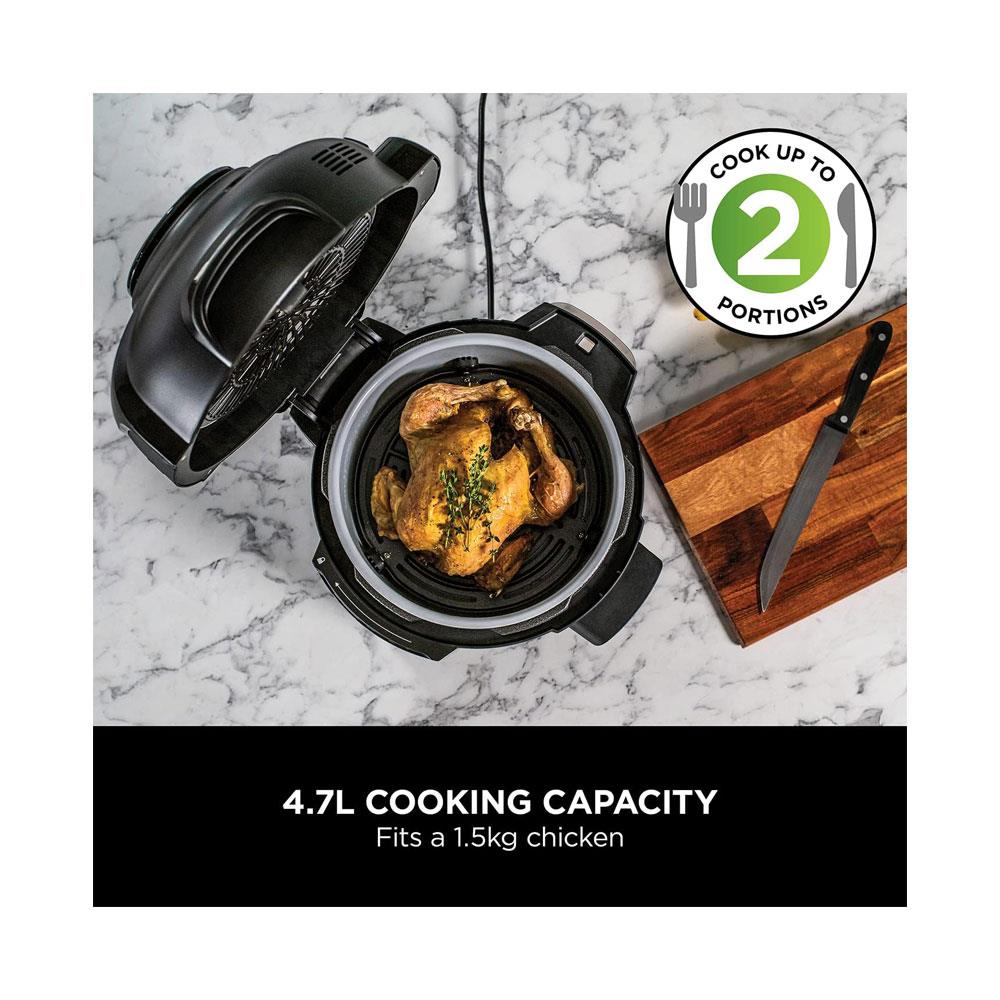 Ninja Foodi Mini 6-In-1 Multi Cooker With 6 Cooking Functions Stainless Steel 1460W 4.7 Litres - Black