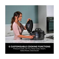 Ninja Foodi Mini 6-In-1 Multi Cooker With 6 Cooking Functions Stainless Steel 1460W 4.7 Litres - Black