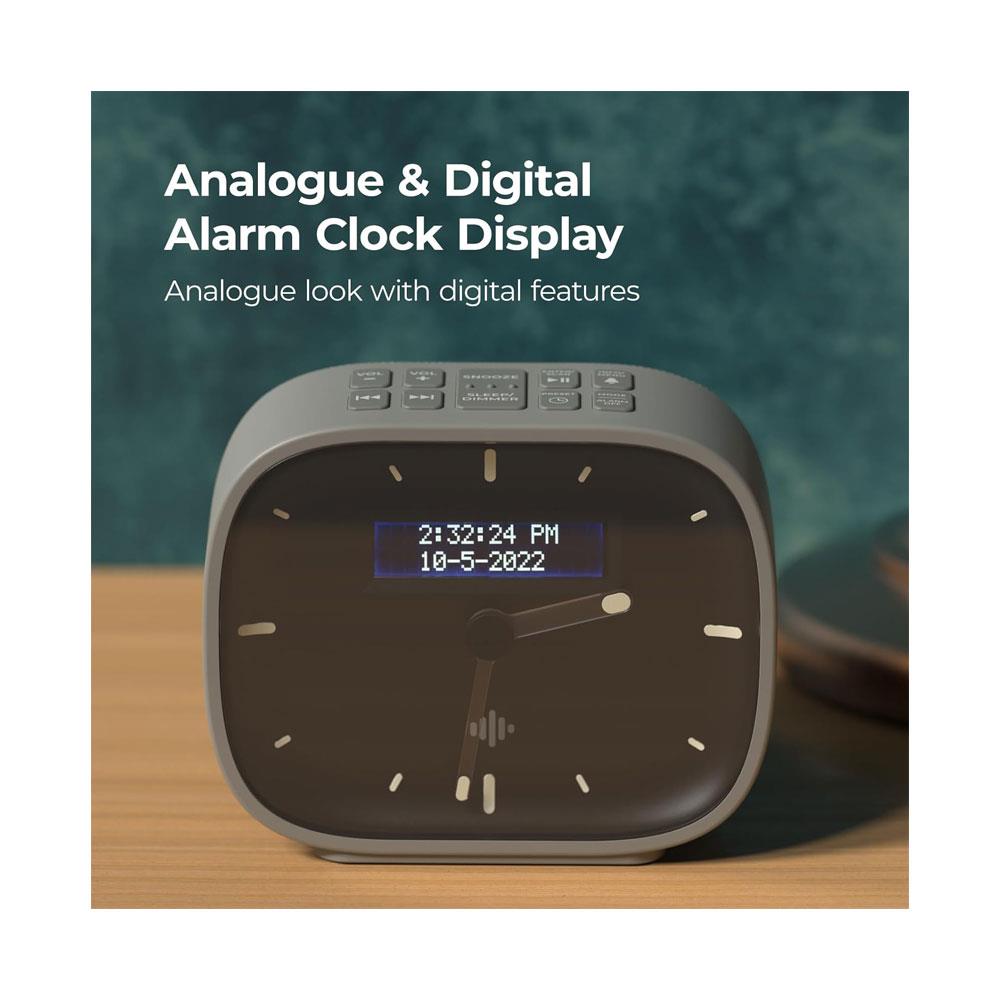 i-box Dream Bedside Alarm Clock With DAB/DAB+/FM Radio With Bluetooth Digital Glow In The Dark Display 5W Mono Speaker - Grey