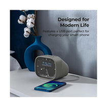 i-box Dream Bedside Alarm Clock With DAB/DAB+/FM Radio With Bluetooth Digital Glow In The Dark Display 5W Mono Speaker - Grey