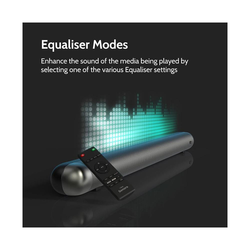 i-box Sonoro TV Soundbar With Dolby Audio Powerful 60W Stereo Bluetooth v5.0 With Remote Control - Grey