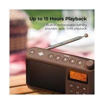 i-box Spectrum DAB/DAB+/FM Portable Radio Large LCD Display 3W Stereo Up To 15 hours - Wood Effect