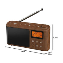 i-box Spectrum DAB/DAB+/FM Portable Radio Large LCD Display 3W Stereo Up To 15 hours - Wood Effect