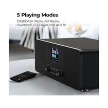 i-box Tempo Compact Hi-Fi Stereo System CD Player DAB/DAB+/FM Radio 20W Bluetooth Speakers Digital LED Display - Black