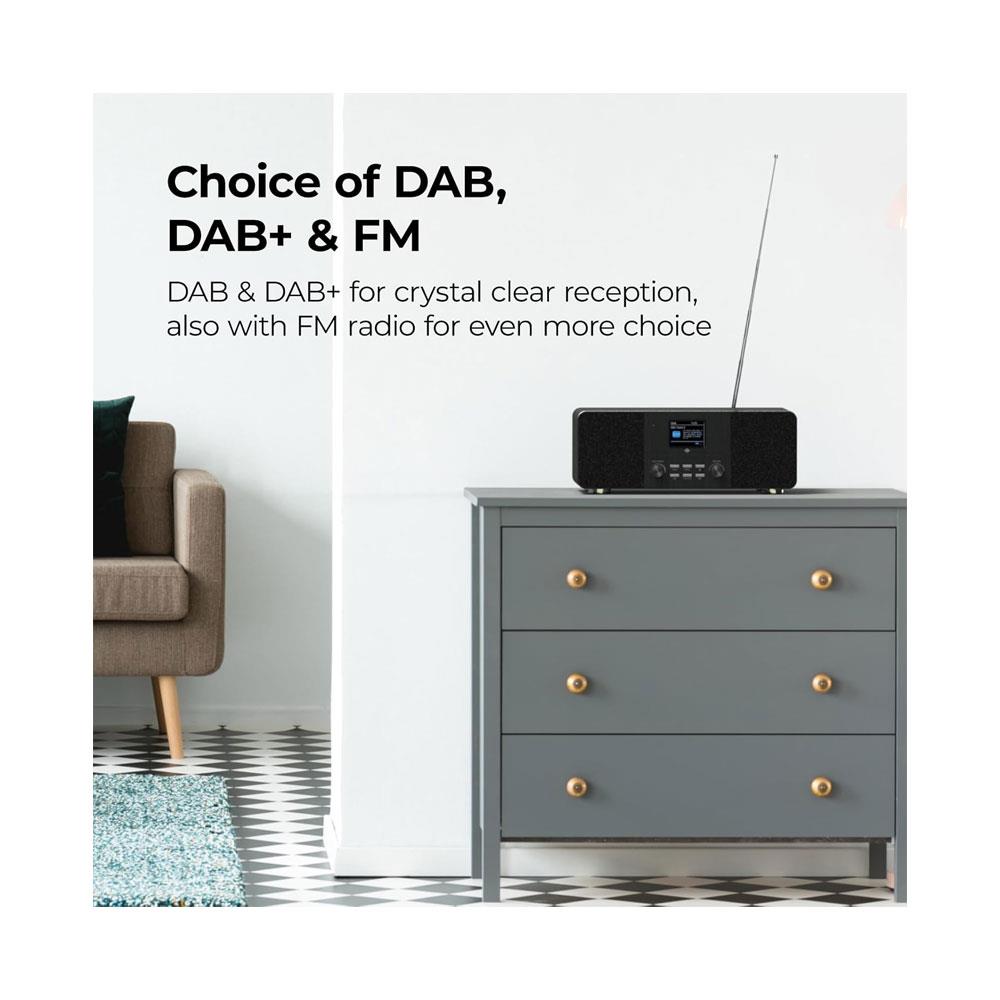 i-box Tempo Compact Hi-Fi Stereo System CD Player DAB/DAB+/FM Radio 20W Bluetooth Speakers Digital LED Display - Black