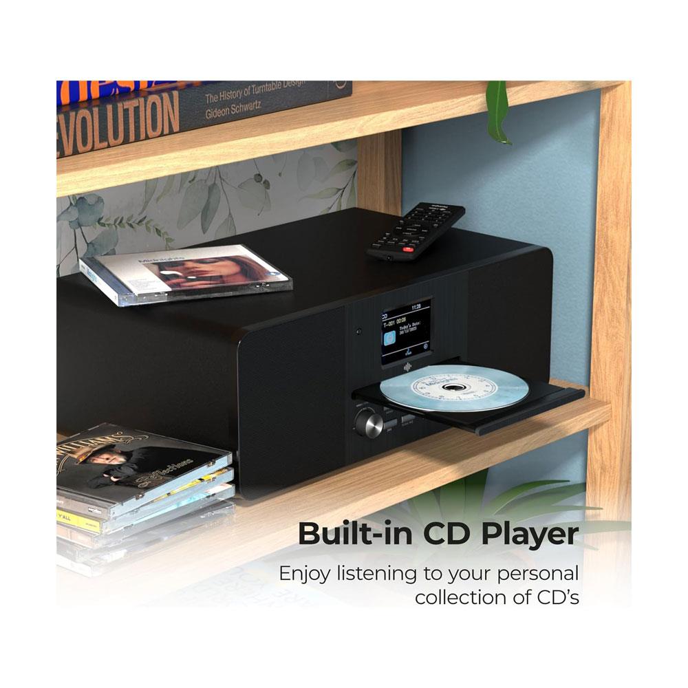 i-box Tempo Compact Hi-Fi Stereo System CD Player DAB/DAB+/FM Radio 20W Bluetooth Speakers Digital LED Display - Black