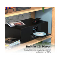 i-box Tempo Compact Hi-Fi Stereo System CD Player DAB/DAB+/FM Radio 20W Bluetooth Speakers Digital LED Display - Black