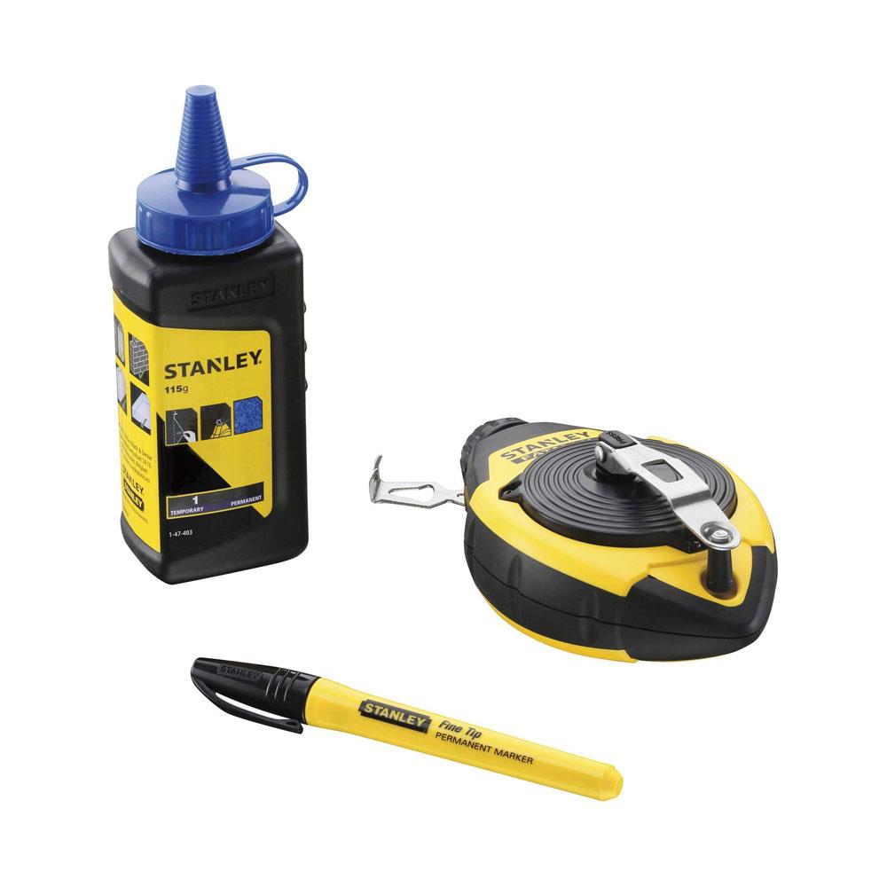 Stanley Fatmax Chalk Line & Blue Builders Chalk 30M - Black/Yellow Main image