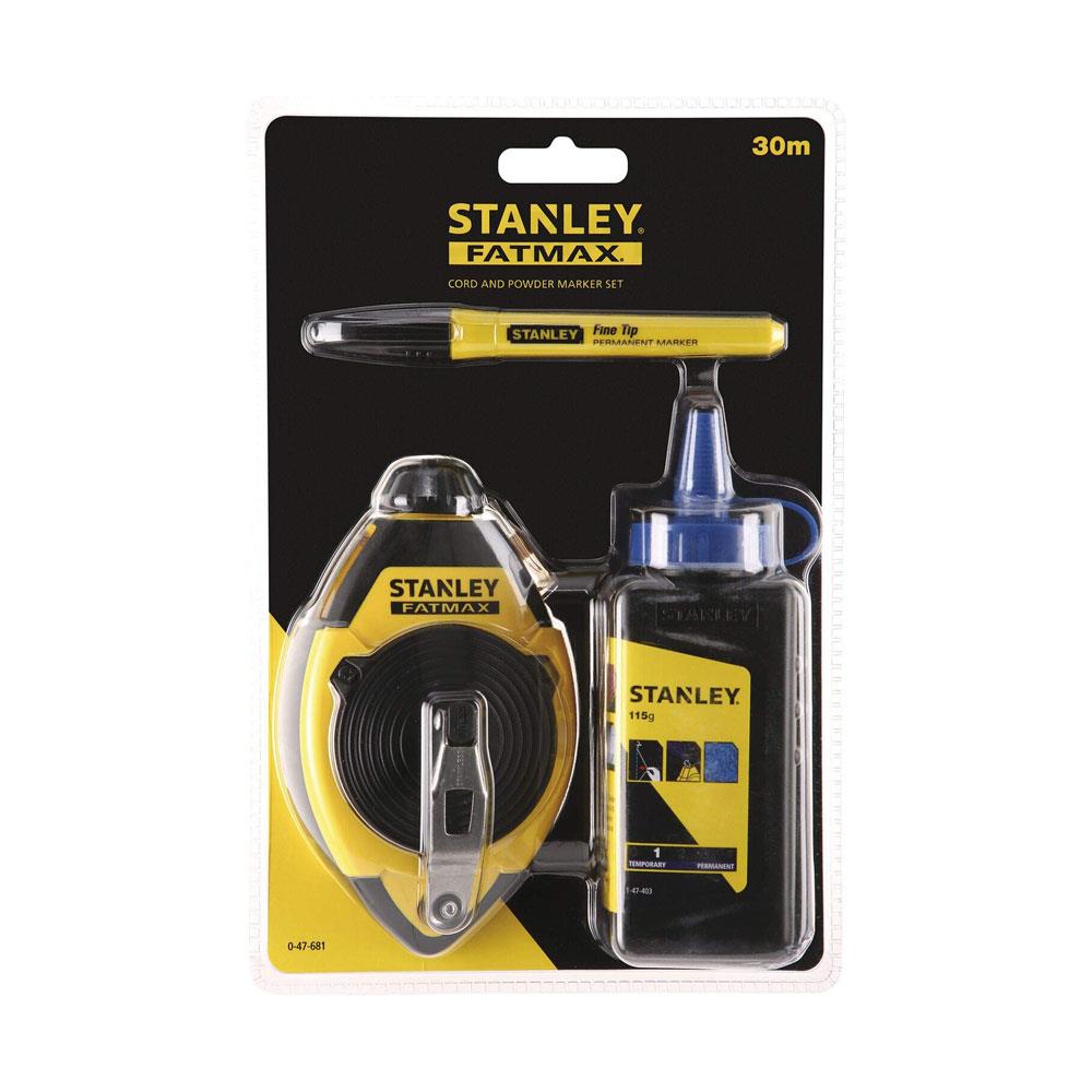 Stanley Fatmax Chalk Line & Blue Builders Chalk 30M - Black/Yellow