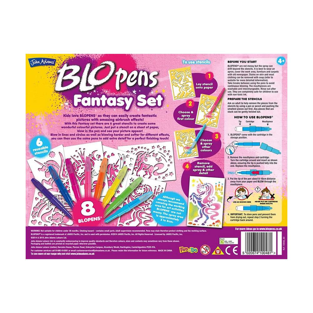 John Adams Blopens Fantasy Activity Set Create Fantastic Airbrush Pictures - Multicolour