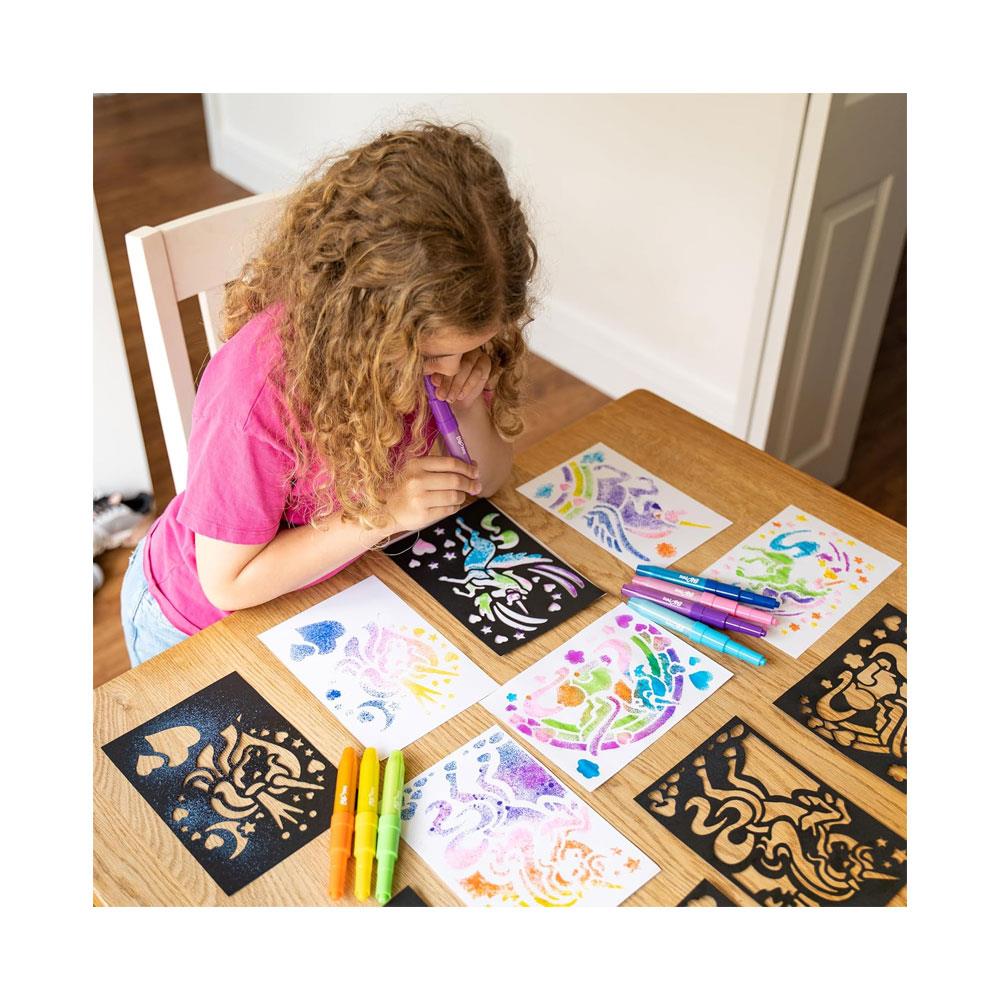 John Adams Blopens Fantasy Activity Set Create Fantastic Airbrush Pictures - Multicolour