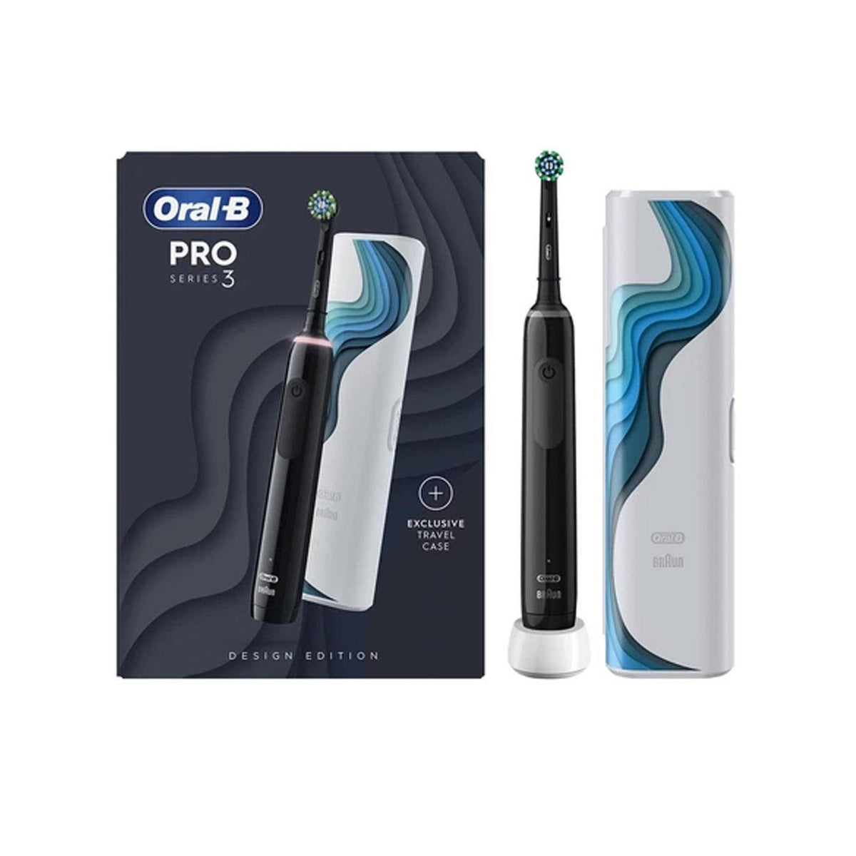 Oral-B Pro Series 3 Electric Rechargeable Toothbrush With Travel Case 3 Cleaning Modes Exclusive Design Edition - Black Main image