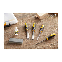 Stanley Dynagrip Chisels And Strike Cap Set With Accessories - 5 Piece