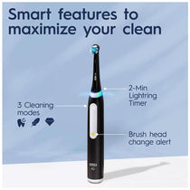 Oral-B iO 3 White Clean Electric Toothbrush With Bonus Charger Pouch 2 Brushing Mode - Black