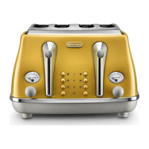 Delonghi Icona Capitals New York 4 Slice Toaster 1800W - Yellow