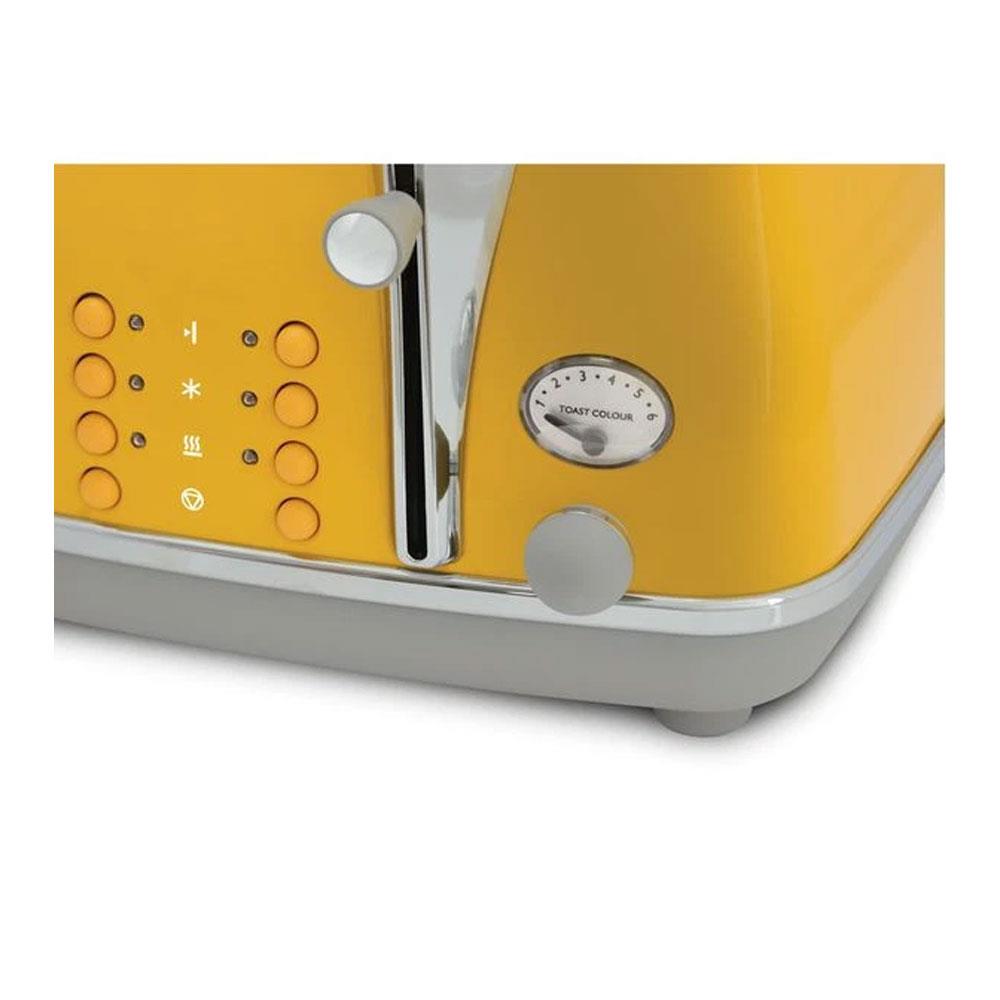 Delonghi Icona Capitals New York 4 Slice Toaster 1800W - Yellow