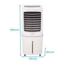Igenix 50L Evaporative Air Cooler – 3-Speed Fan, Remote Control, 200W – White