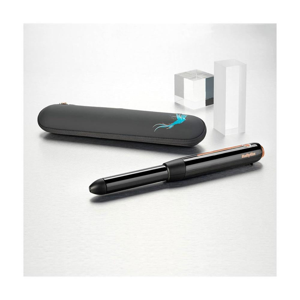 BaByliss 9000 Cordless Waving Wand Large 28mm Barrel 3 Temperature Settings - Black