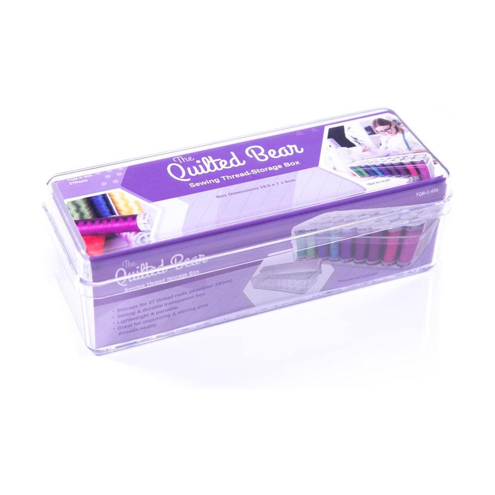 The Quilted Bear Sewing Thread Storage Box Maximum 5.5cm Spool 19.5 x 7 x 6cm 27 Spool - Purple