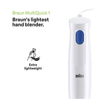Braun MultiQuick 1 Hand Blender With 600ml Beaker EasyTwist Technology 1 Speed Setting 450W - White