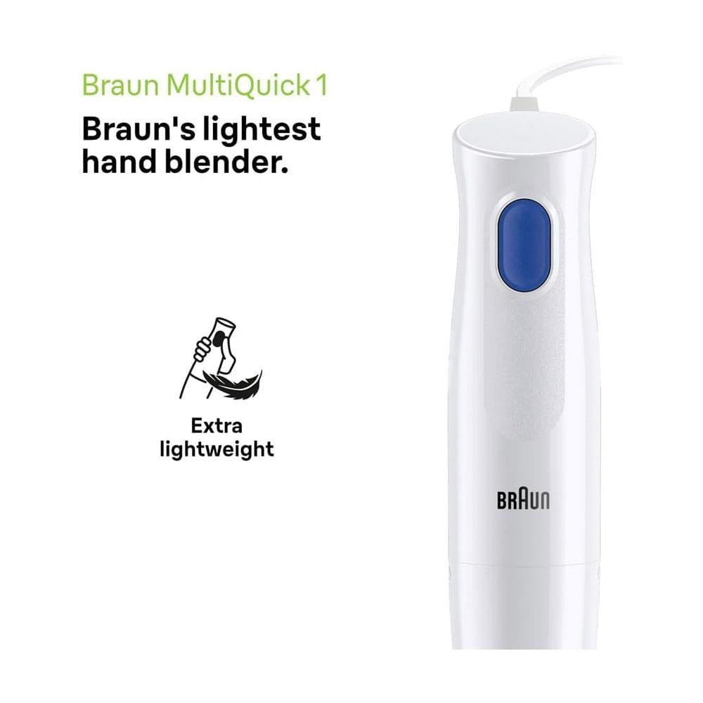 Braun MultiQuick 1 Hand Blender With 600ml Beaker EasyTwist Technology 1 Speed Setting 450W - White