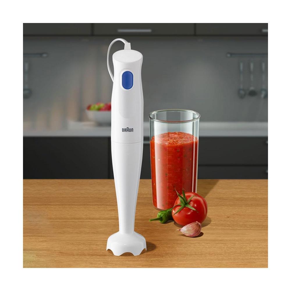 Braun MultiQuick 1 Hand Blender With 600ml Beaker EasyTwist Technology 1 Speed Setting 450W - White