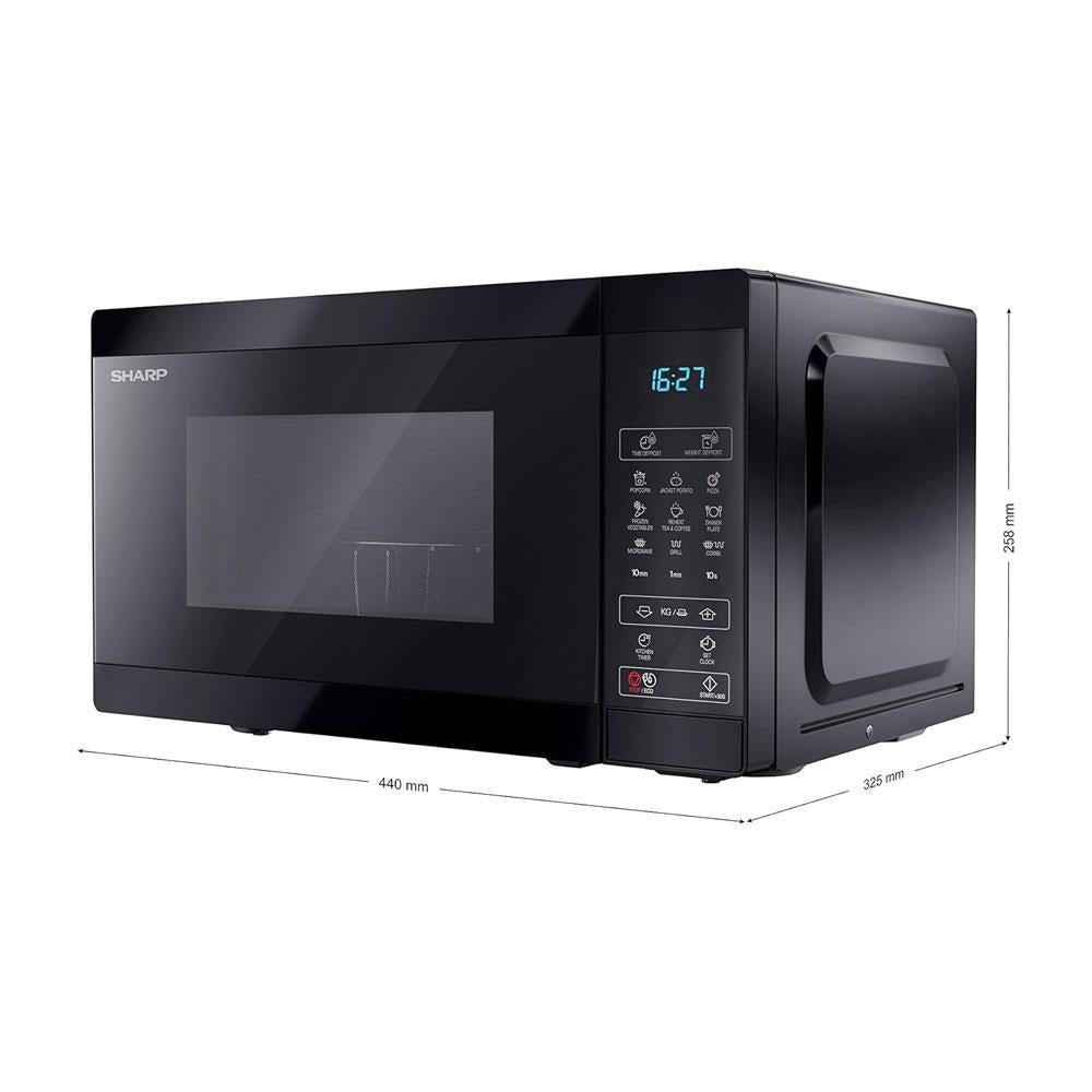Sharp Compact Digital Microwave 800W 20 Litre With Grill 1000W - Black Secondary image