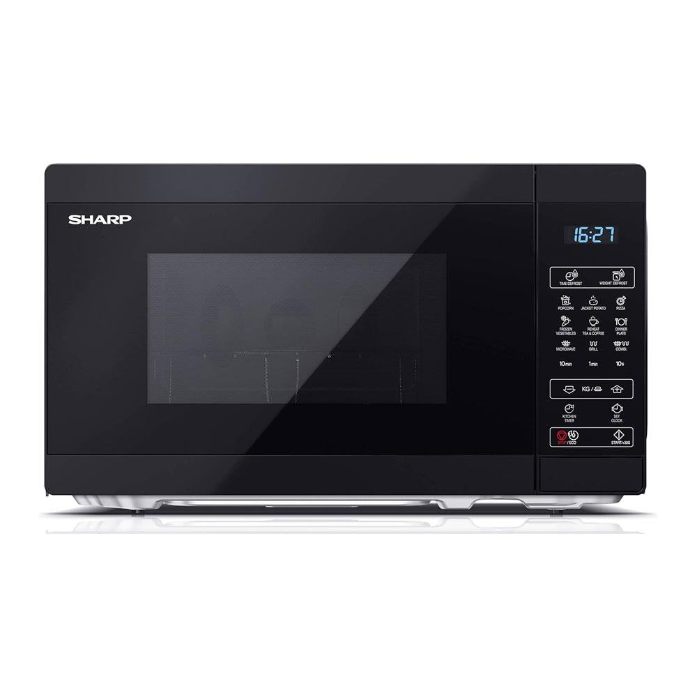 Sharp Compact Digital Microwave 800W 20 Litre With Grill 1000W - Black