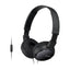 Sony Wired Overhead Headphones With Microphone Neodymium Dynamic Drivers Swivel Fold Design - Black
