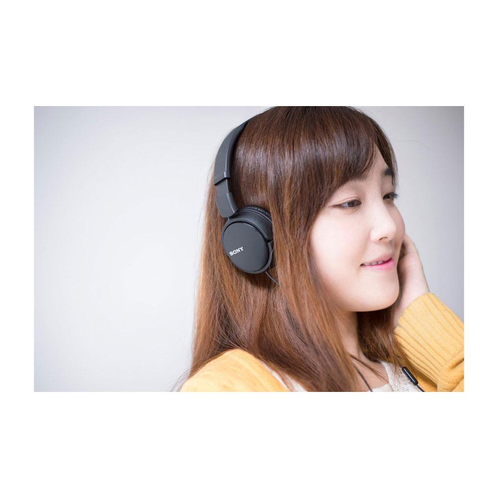 Sony Wired Overhead Headphones With Microphone Neodymium Dynamic Drivers Swivel Fold Design - Black Secondary image