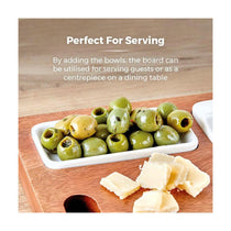 Tower Multi-Purpose Chopping Board With Ceramic Bowls Mango Wood - Natural Wood