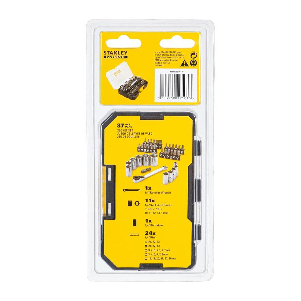 Stanley FatMax PRO-STACK 1/4 Inch Socket & Bit Set 0-19-101 - 37 Piece