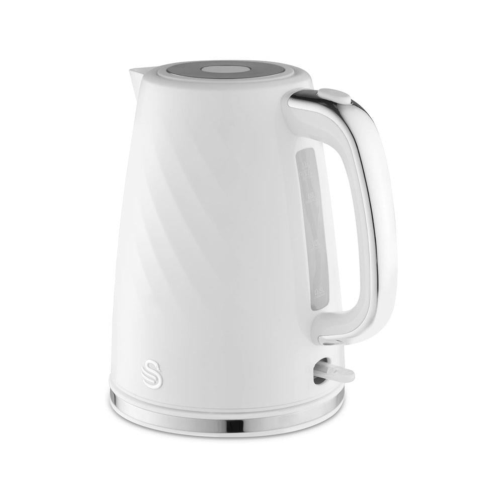 Swan Windsor Textured Rapid Boil Electric Kettle With Removable Limescale Filter 3000W 1.7 Litre - White Main image