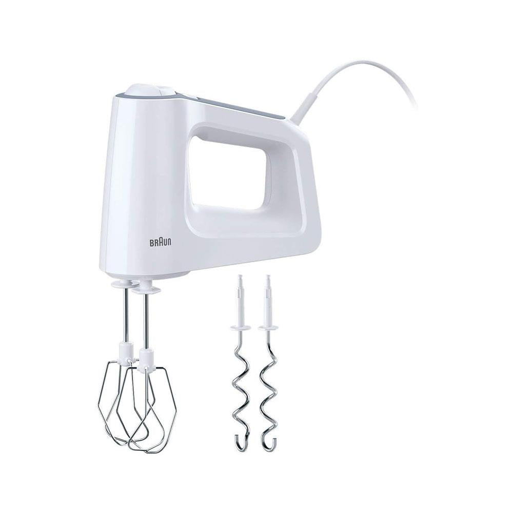 Braun MultiMix 3 Hand Mixer With 5 Speeds + Turbo Mode Stainless Steel 500W - White Main image