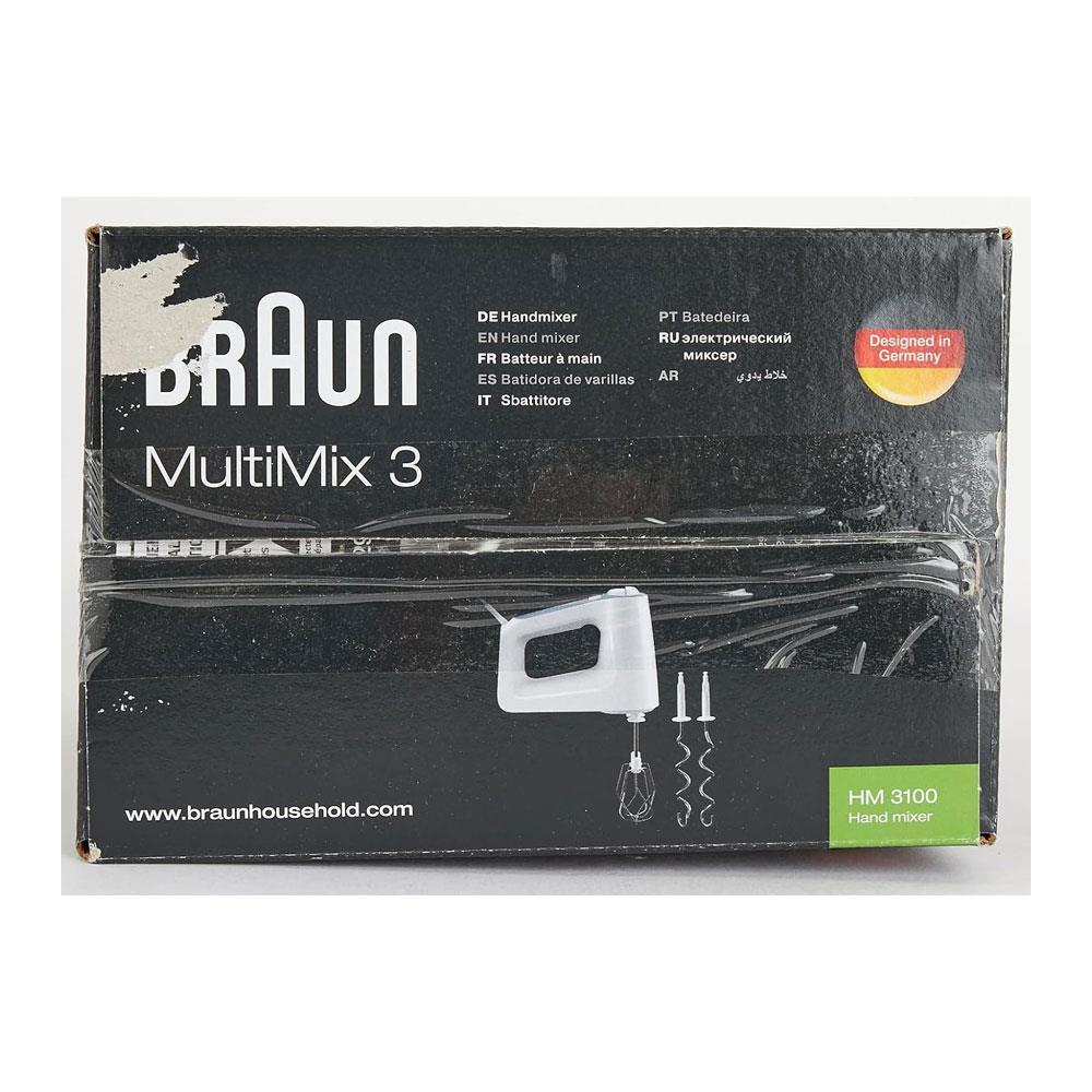 Braun MultiMix 3 Hand Mixer With 5 Speeds + Turbo Mode Stainless Steel 500W - White