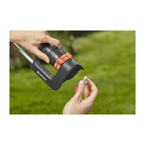 Gardena Oscillating Sprinkler Aqua L 120-280m² Area Coverage 8m-18m Range of Spray - Black/Orange