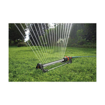Gardena Oscillating Sprinkler Aqua L 120-280m² Area Coverage 8m-18m Range of Spray - Black/Orange