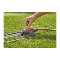 Gardena Oscillating Sprinkler Aqua L 120-280m² Area Coverage 8m-18m Range of Spray - Black/Orange