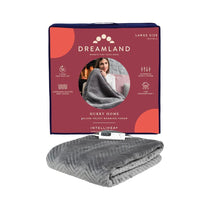Dreamland Hurry Home Deluxe Velvet Warming Throw Blanket Large 160 X 120cm - Grey