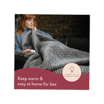Dreamland Hurry Home Deluxe Velvet Warming Throw Blanket Large 160 X 120cm - Grey