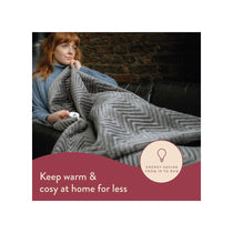 Dreamland Hurry Home Deluxe Velvet Warming Throw Blanket Large 160 X 120cm - Grey