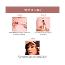 Finishing Touch Flawless Brows Blush 3.0 Trimmer Built-In LED Light Battery Powered - Gold