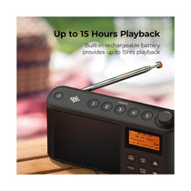 i-box Spectrum DAB/DAB+/FM Portable Radio Large LCD Display 3W Stereo Up To 15 hours - Black