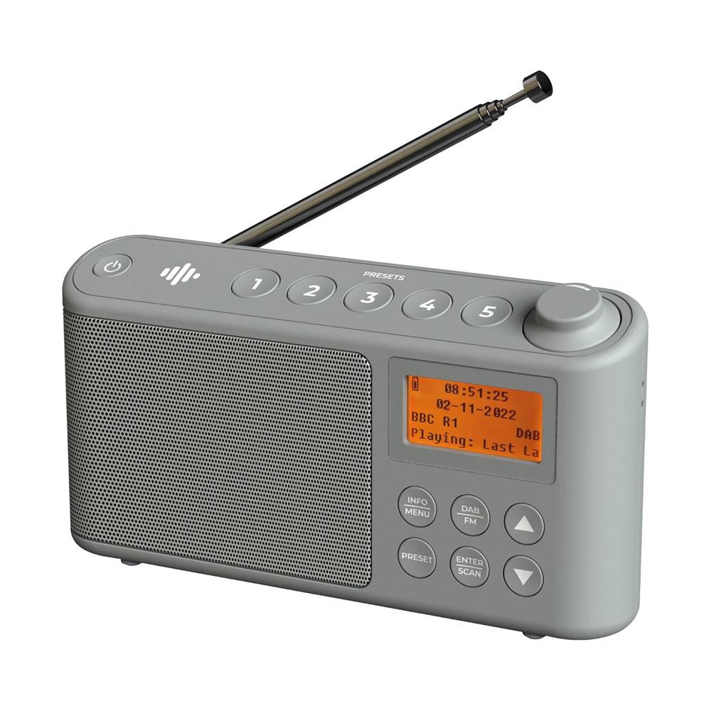 i-box Spectrum DAB/DAB+/FM Portable Radio Large LCD Display 3W Stereo Up To 15 hours - Grey Main image