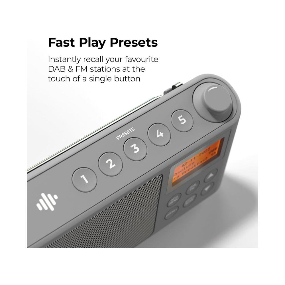 i-box Spectrum DAB/DAB+/FM Portable Radio Large LCD Display 3W Stereo Up To 15 hours - Grey